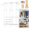 Racxily Perfect 4 Tier Closet Organizer Shelf with Hanging Rod and Fabric Shelves Storage Rack Holds up to 33LBS on Rod and 11LBS per Fabric Shelf - 3 of 4
