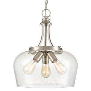 Claxy 3-Light Modern Pendant Light Industrial Clear Glass Pendant Lighting - 1 of 4