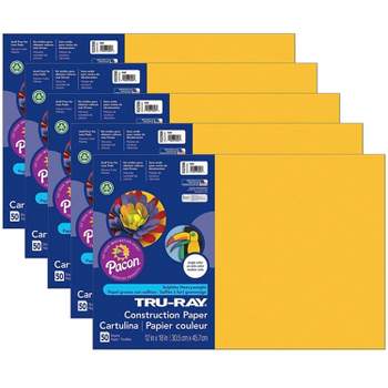 Pacon Tru-Ray Construction Paper Gold 12" x 18" 50 Sheets Per Pack 5 Packs (PAC102998-5)