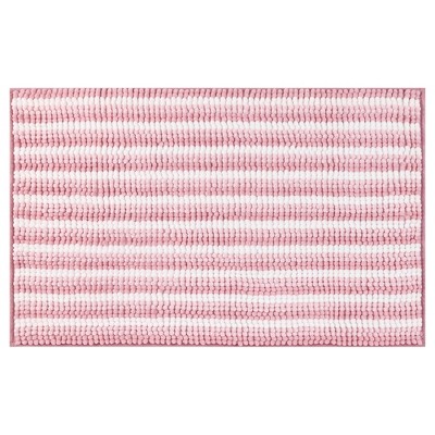 Unique Bargains Bathroom Floor Chenille Plush Striped Quick Dry Soft Water Absorbent Non-Slip Floor Mat