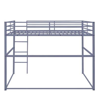 AZL1 Life Concept Beds Metal Loft Room-Saving Frame Sturdy and Secure Safety Guard Rails Durability for Kids Room, Gray, 77.56"*56.5"*61.81"