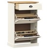 vidaXL VIGO Flip Drawer Shoe Cabinet Shoe Rack Cabinet Storage Organizer Solid Wood Pine - 3 of 4