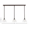 Toltec Lighting Any 3 - Light Chandelier in  Dark Granite with 7" Gold Ice Shade - 2 of 2