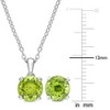 EVERLY JEWELRY | Sterling Silver 4 1/2 CT TGW Peridot Solitaire Stud Earring and Pendant with chain Set - 2 of 4