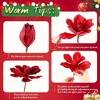 COZONY 24PCS Velvet Poinsettia Flowers with Glitter, 6.3 Inch Artificial Christmas Flowers for Wreaths Crafts Centerpieces Holiday Decor - 2 of 4