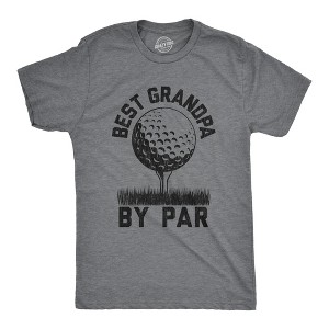 Mens Best Grandpa By Par T Shirt Funny Golf Fathers Day Sports Lover Hilarious Saying Tee - Crazy Dog Men's T Shirt - 1 of 4