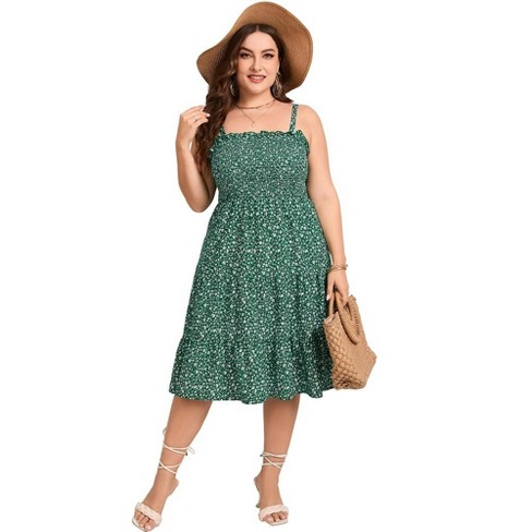 Women's Smocked A-Line Mini Dress – Sleeveless Ruffle Strap Summer Sundress, Crinkled Flowy Fabric With Pockets