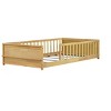 ORRD Twin size Floor Platform Bed with Built-in Book Rack,Natural - 2 of 4
