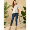 Allegra K Women's Peter Pan Collar Smocked Peplum Polka Dots Tops - 2 of 4