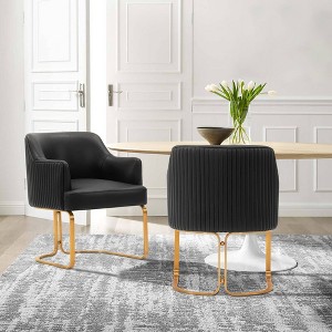 Manhattan Comfort Set of 2 Raya Modern Leatherette Upholstered Dining Armchairs - 1 of 4