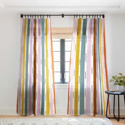 Lane And Lucia Rainbow Stripes And Dashes Single Panel Sheer Window ...