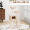 Tangkula 48" Cattail Cat Tower w/ Sisal Scratching Posts Perch Condo Basket Bed Ladder - 4 of 4