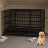 Large Heavy Duty Dog Crate, Metal Dog Cage Kennel Portable Crate Indoor/Outdoor with Double Door Lockable Wheels - 3 of 4