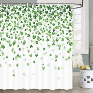 LunaLulinlk Clover Shower Curtain - 1 of 4