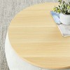Sapphtopaz Round Ottoman with Storage 2 in 1 Function Storage Cabinet Foot Stool with Wooden Top Storage Ottoman for Living Room, Bedroom - 3 of 4