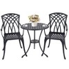 3 Piece Bistro Table Set Cast Aluminum Outdoor Patio Furniture with Umbrella Hole Patio Balcony - image 2 of 4