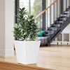 Metal Tapered Planter – Large Outdoor & Indoor Garden Plant Pot with Drainage Hole and Rubber Plug, Stylish Burnished Grey Finish for Home and Patio - 4 of 4