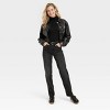 Women's Faux Leather Moto Jacket - Universal Thread™ Black - 3 of 3