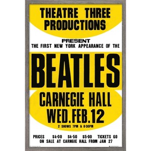Trends International The Beatles - Carnegie Hall Framed Wall Poster Prints Barnwood Framed Version 14.725" x 22.375" - 1 of 4