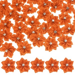 Unique Bargains Artificial Satin Durable Flexible Decorative Mini Ribbon Flowers with Rhinestones 1.2 Inch 200 Pcs - 1 of 4