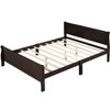 Full Size Wood Platform Bed with Headboard and Wooden Slat Support (Oak) - 4 of 4