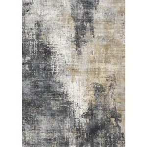 ABYNOW Machine Washable Area Rug – Vintage Blue Abstract Pattern, Non-Slip Low Pile Chenille for Bedroom & Living Room - 1 of 1