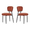 Gulches Set of 2 Upholstered Dining Chairs - Orange Contemporary Style with Soft Padded Seat/Backrest & Metal Legs, Easy Assembly for Dining Room - 4 of 4
