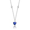 Guili Sterling Silver Necklace with Cubic Zirconia Heart Pendant – A Classic & Elegant Gift for Any Occasion, Available in Green, Blue, or Red - 2 of 3