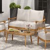 Christopher Knight Home Abell 2 Piece Outdoor Woven Rope Acacia Wood Upholstered Seating Set - 2 of 4