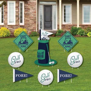 Big Dot of Happiness Par-Tee Time - Golf - Yard Sign & Outdoor Lawn Decorations - Birthday or Retirement Party Yard Signs - Set of 8 - 1 of 4
