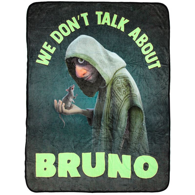 Disney Encanto We Don't Talk About Bruno Plush Throw Blanket 46' x 60' Grey, 1 of 5