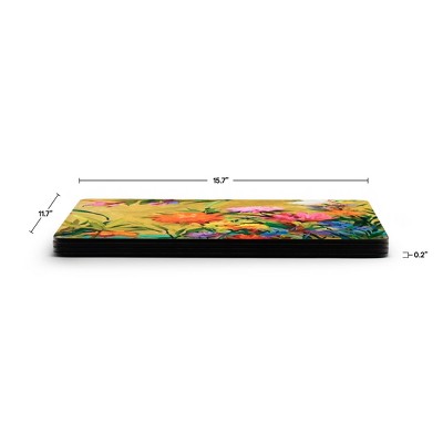 Vibrant Floral Hardboard Placemats Set of Four