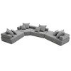 YOOCOZZ Boucle 4-seat Oversized Foam-Filled Floor Couch Set,Convertible Compressed Modular Sectional Sofa-Gray - 2 of 4