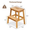 TopComfy 2 Step Solid Acacia Wood Stool 350 lbs Capacity Step Stool for Adults Kids Bathroom Kitchen Closet Easy Assembly, Brown, 16.7"*19.7"*2.8" - 3 of 4