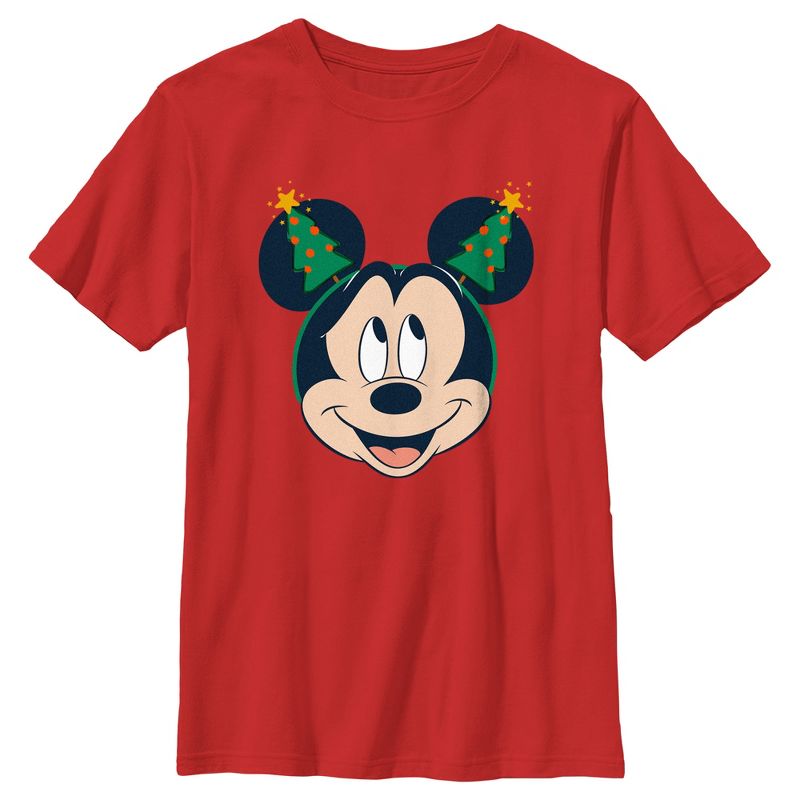 Boy's Mickey & Friends Christmas Tree Ears T-Shirt, 1 of 5