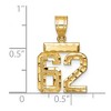Black Bow Jewelry 14k Yellow Gold, Varsity Collection, Small D/C Pendant Number 62 - 2 of 3