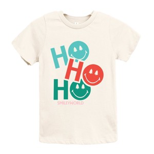 SmileyWorld Ho Ho Ho Stacked - Youth Short Sleeve Graphic T-Shirt and Toddler Short Sleeve Graphic T-Shirt - 1 of 3