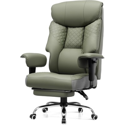 COMHOMA Big and Tall Office Chair 400lbs High Back Chair with Ergonomic Lumbar Support, Leather Executive Chair with Footrest