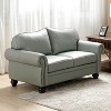 Antonia 60 Wide Chesterfield Loveseat Genuine Leather Sofa with Nailhead Trim and Rolled Armrests - 2 of 4