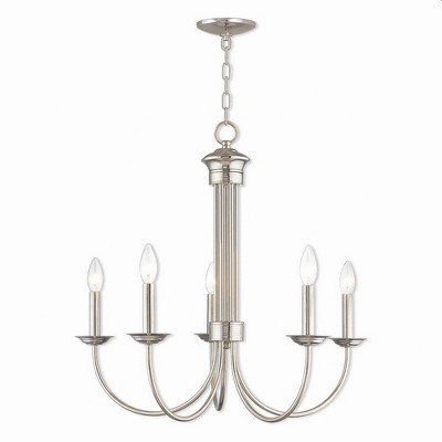 Livex Lighting Estate 5 - Light Chandelier in  Polished Nickel