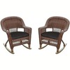 HomeStock Honey Wicker Chair with Black Cushion - Set of 4 - 3 of 3
