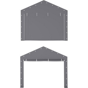 Carport Zipper Door Replacement for Portable Garage - PE Fabric, Fits 13' x 20' and 13' x 25' Frames (Frame Not Included) - 1 of 4