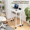 Folding Desk with Wheels & Storage Shelf - 24.8" Compact Foldable Computer Table for Small Spaces, Home Office & Bedroom - 2 of 4