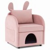 Kumasinova 2-in-1 Sofa Chair & Pet Hideaway, Scratch-Resistant Fabric Accent Chair, Bunny-Ear Pet-Friendly Armchair with Side Pocket - 3 of 4