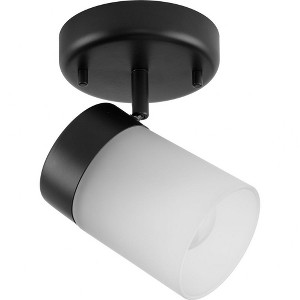 Progress Lighting, Ridgecrest, 1-Light Wall Sconce, Black Finish, Frosted Glass Shade - 1 of 2
