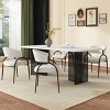 Coolbibila Modern Armless Fabric Upholstered Dining Chairs Set of 2,Curved Back Comfy Dining Room Chair with Metal Legs,Kitchen Island Chair - 2 of 4