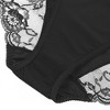 Agnes Orinda Women's Plus Size Party Mid-Waist Floral Lace Trim Soft Solid Packs Cute Briefs - 3 of 4