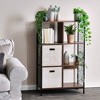 Household Essentials 2pc 12" x 13" Fabric Storage Bin Set Tan: 13 Inch Cube Storage System, Foldable with Handles - 3 of 4