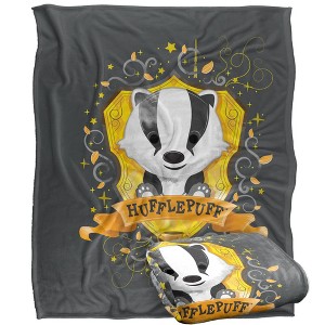 Harry Potter Watercolor Hufflepuff Crest Officially Licensed Silky Touch Super Soft Throw Blanket 50" x 60" - 1 of 4