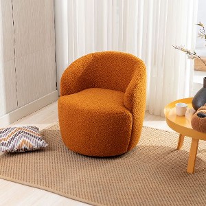 CAVINAS 360 Degree Swivel Chairs, Fabric Barrel Chair, Swivel Accent Chair, Single Sofa Chair, Round Armchair for Living Room, Bedroom - 1 of 4